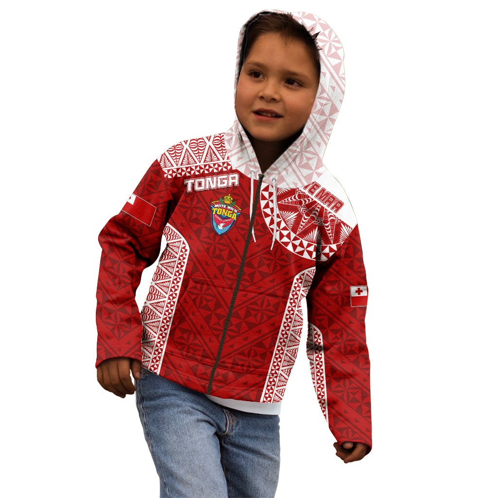 Personalised Tonga Rugby Kid Hoodie Mate Ma'a Tonga Champions - Wonder Print Shop