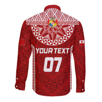 Personalised Tonga Rugby Long Sleeve Button Shirt Mate Ma'a Tonga Champions - Wonder Print Shop