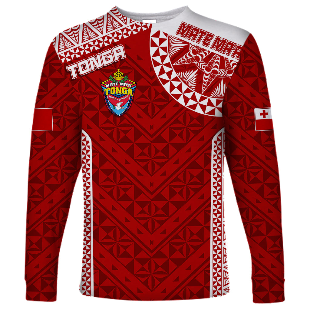 Personalised Tonga Rugby Long Sleeve Shirt Mate Ma'a Tonga Champions - Wonder Print Shop