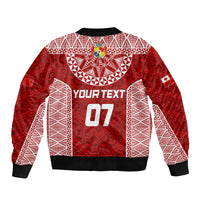 Personalised Tonga Rugby Sleeve Zip Bomber Jacket Mate Ma'a Tonga Champions - Wonder Print Shop
