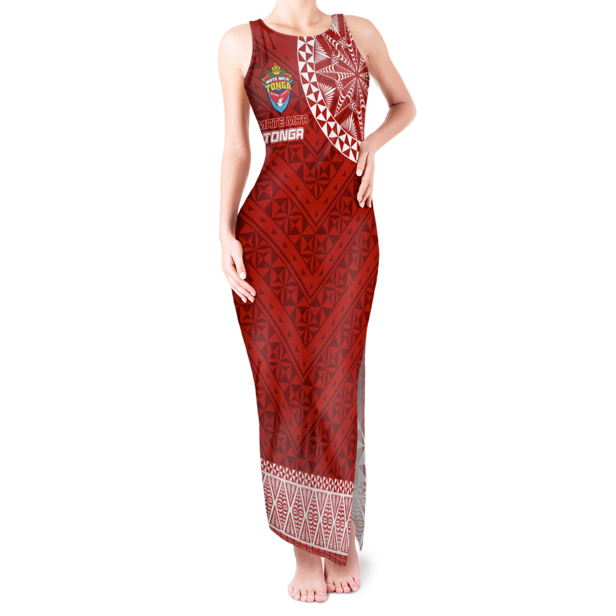 Personalised Tonga Rugby Tank Maxi Dress Mate Ma'a Tonga Champions - Wonder Print Shop