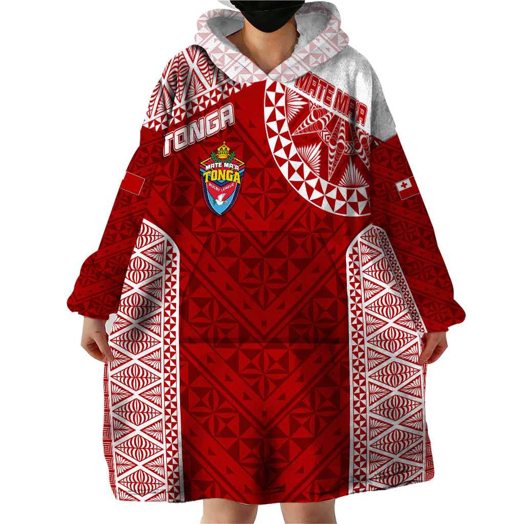 Personalised Tonga Rugby Wearable Blanket Hoodie Mate Ma'a Tonga Champions - Wonder Print Shop