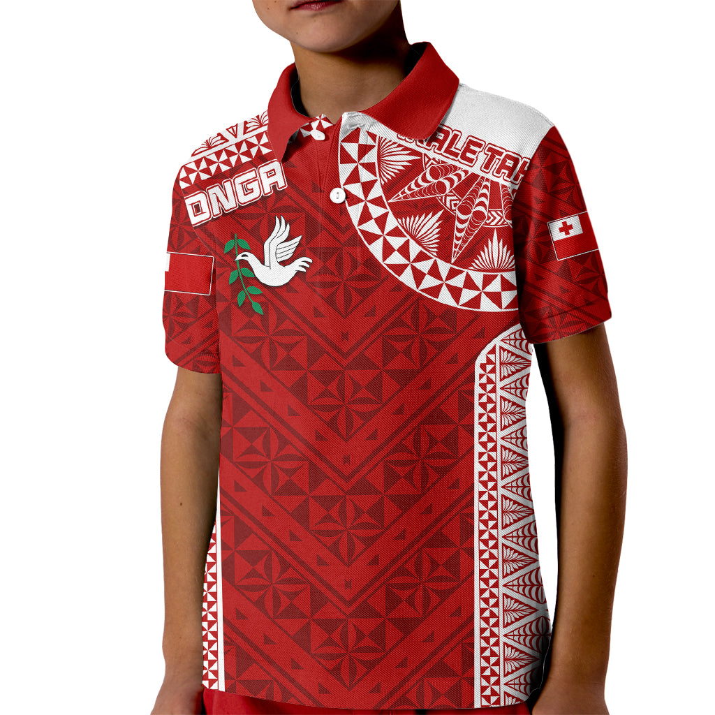 Personalised Tonga Rugby Kid Polo Shirt Ikale Tahi Champions World Cup 2023 - Wonder Print Shop