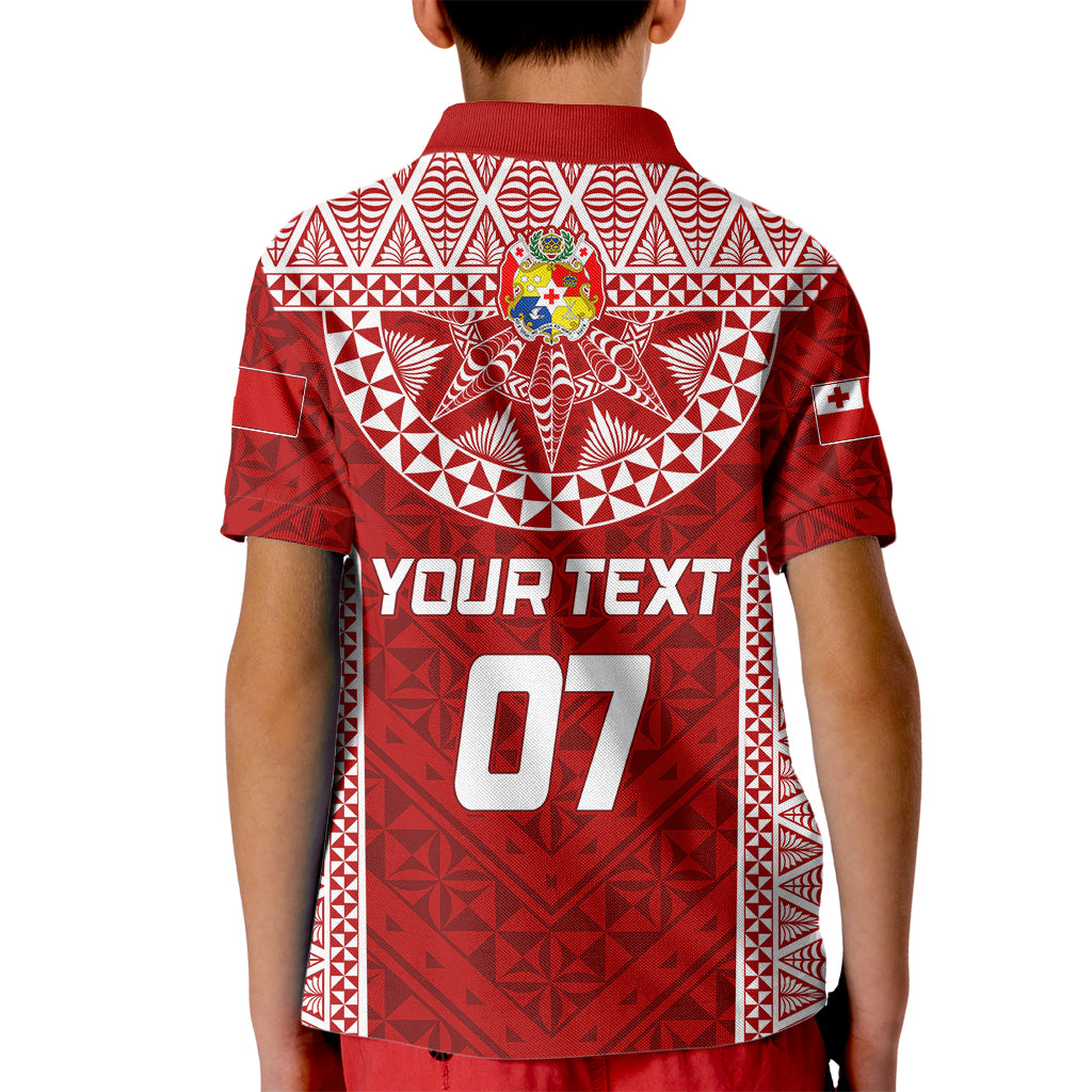 Personalised Tonga Rugby Kid Polo Shirt Ikale Tahi Champions World Cup 2023 - Wonder Print Shop