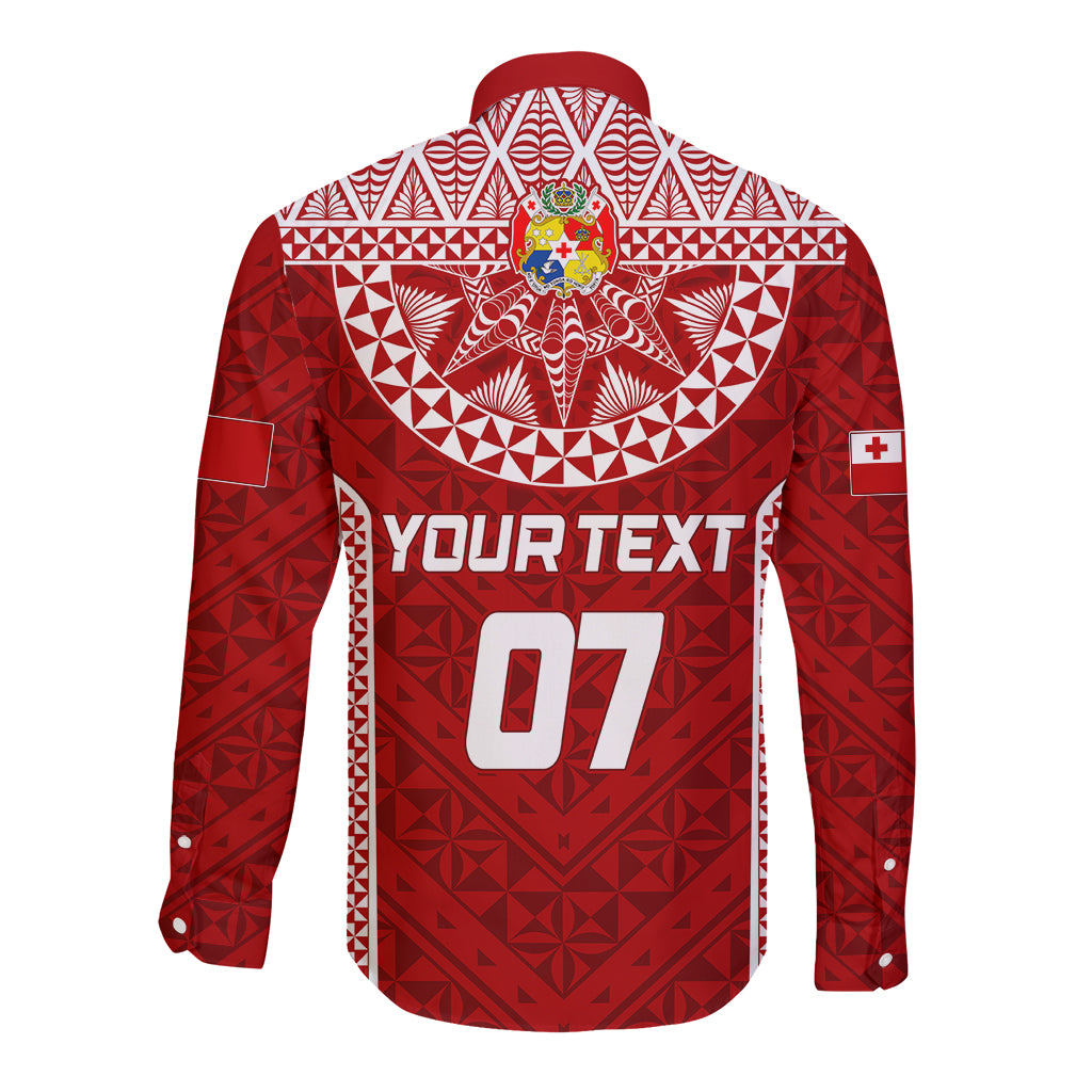Personalised Tonga Rugby Long Sleeve Button Shirt Ikale Tahi Champions World Cup 2023 - Wonder Print Shop