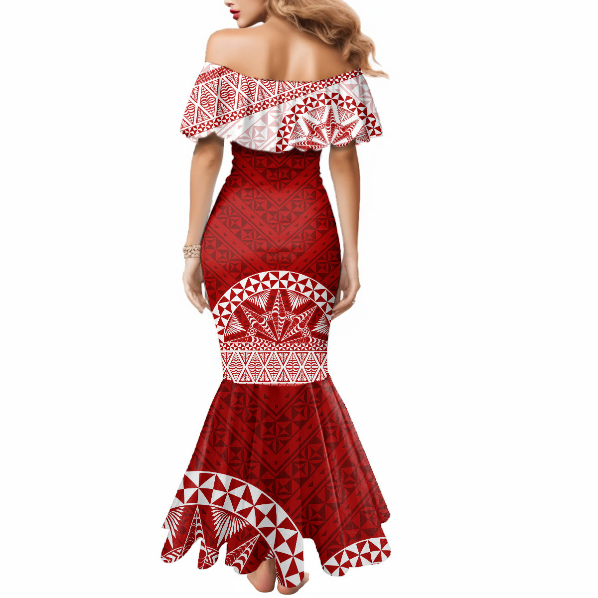 Personalised Tonga Rugby Mermaid Dress Ikale Tahi Champions World Cup 2023 - Wonder Print Shop