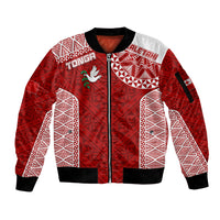 Personalised Tonga Rugby Sleeve Zip Bomber Jacket Ikale Tahi Champions World Cup 2023 - Wonder Print Shop