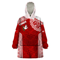 Personalised Tonga Rugby Wearable Blanket Hoodie Ikale Tahi Champions World Cup 2023 - Wonder Print Shop