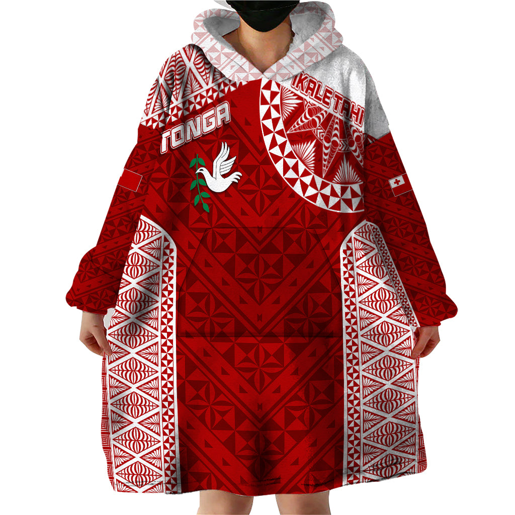 Personalised Tonga Rugby Wearable Blanket Hoodie Ikale Tahi Champions World Cup 2023 - Wonder Print Shop