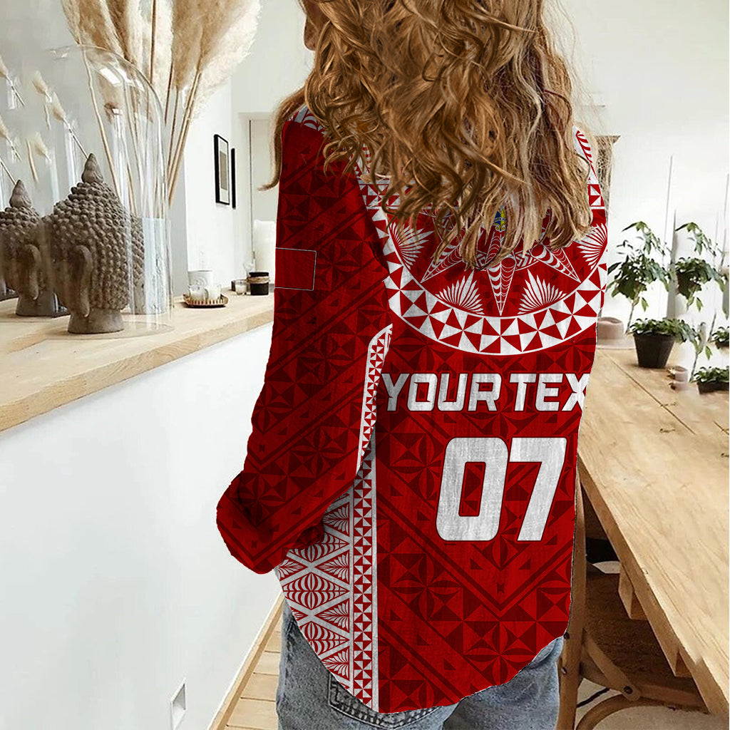 Personalised Tonga Rugby Women Casual Shirt Ikale Tahi Champions World Cup 2023 - Wonder Print Shop