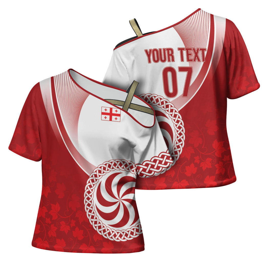 Georgia Rugby Custom Borjgalosnebi Cross Shoulder Shirt Champions Lelos