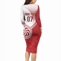 Georgia Rugby Custom Borjgalosnebi Long Sleeve Bodycon Dress Champions Lelos
