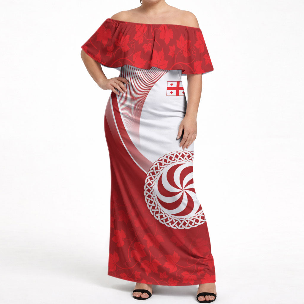 Georgia Rugby Custom Borjgalosnebi Off Shoulder Maxi Dress Champions Lelos