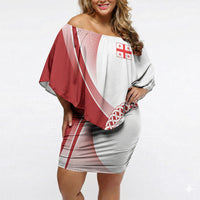 Georgia Rugby Custom Borjgalosnebi Off Shoulder Short Dress Champions Lelos