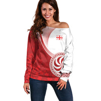 Georgia Rugby Custom Borjgalosnebi Off Shoulder Sweater Champions Lelos