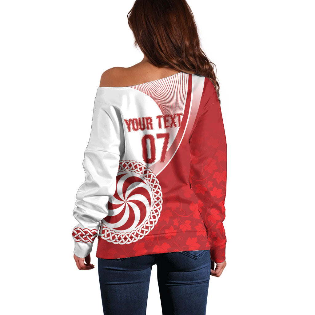 Georgia Rugby Custom Borjgalosnebi Off Shoulder Sweater Champions Lelos