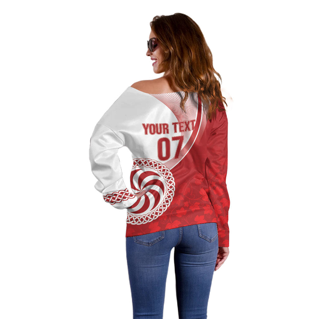 Georgia Rugby Custom Borjgalosnebi Off Shoulder Sweater Champions Lelos