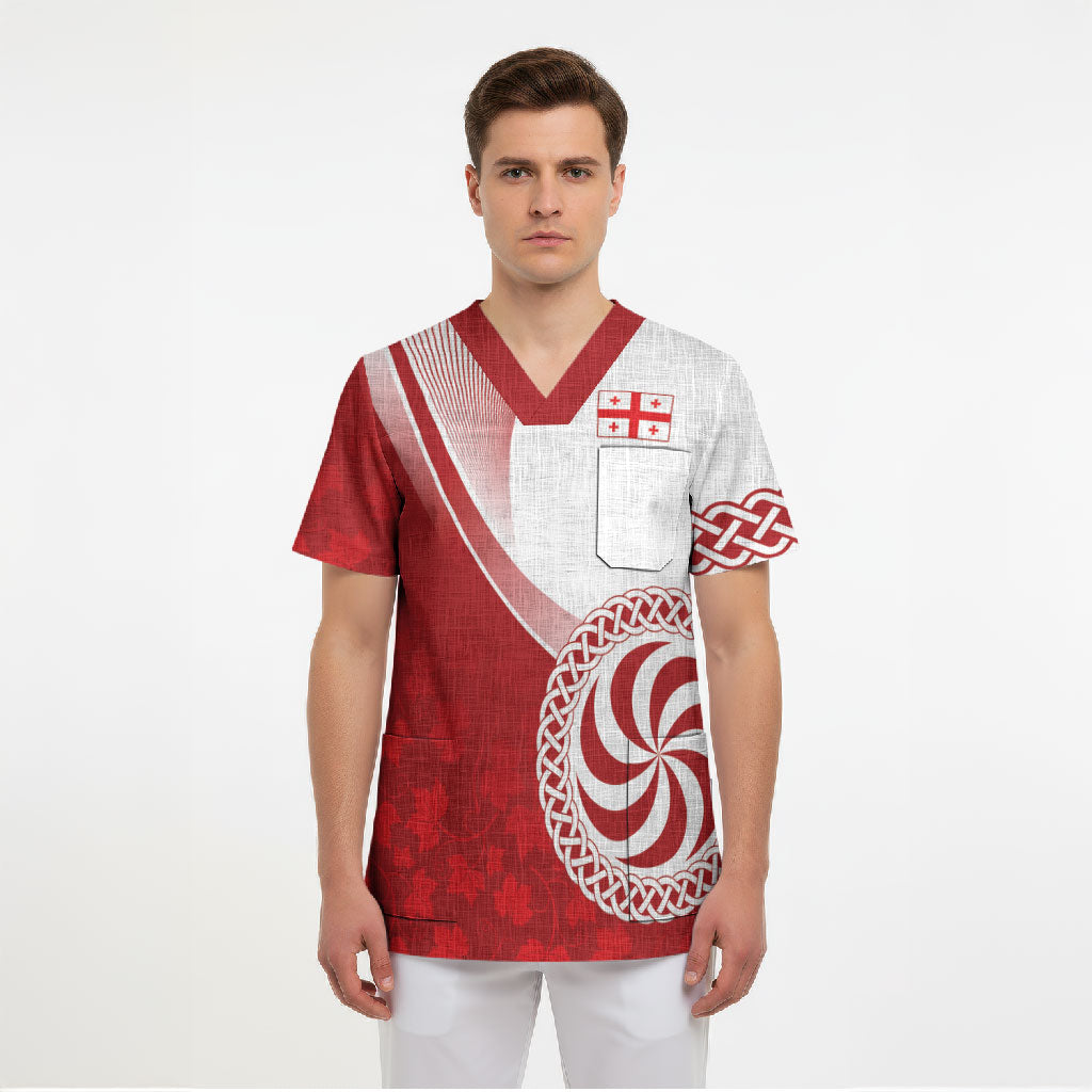 Georgia Rugby Custom Borjgalosnebi Scrub Top Champions Lelos