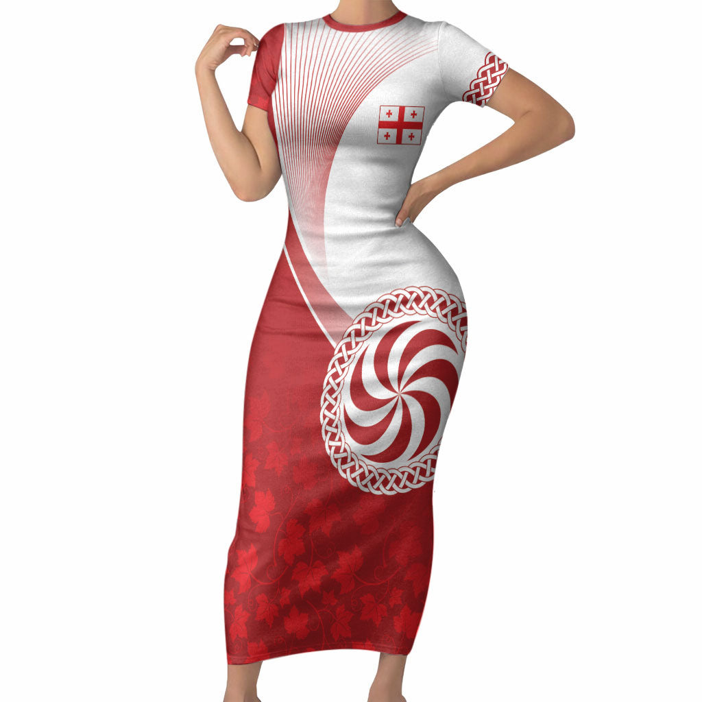 Georgia Rugby Custom Borjgalosnebi Short Sleeve Bodycon Dress Champions Lelos
