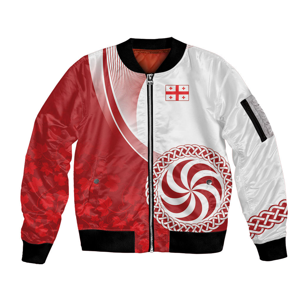 Georgia Rugby Custom Borjgalosnebi Sleeve Zip Bomber Jacket Champions Lelos