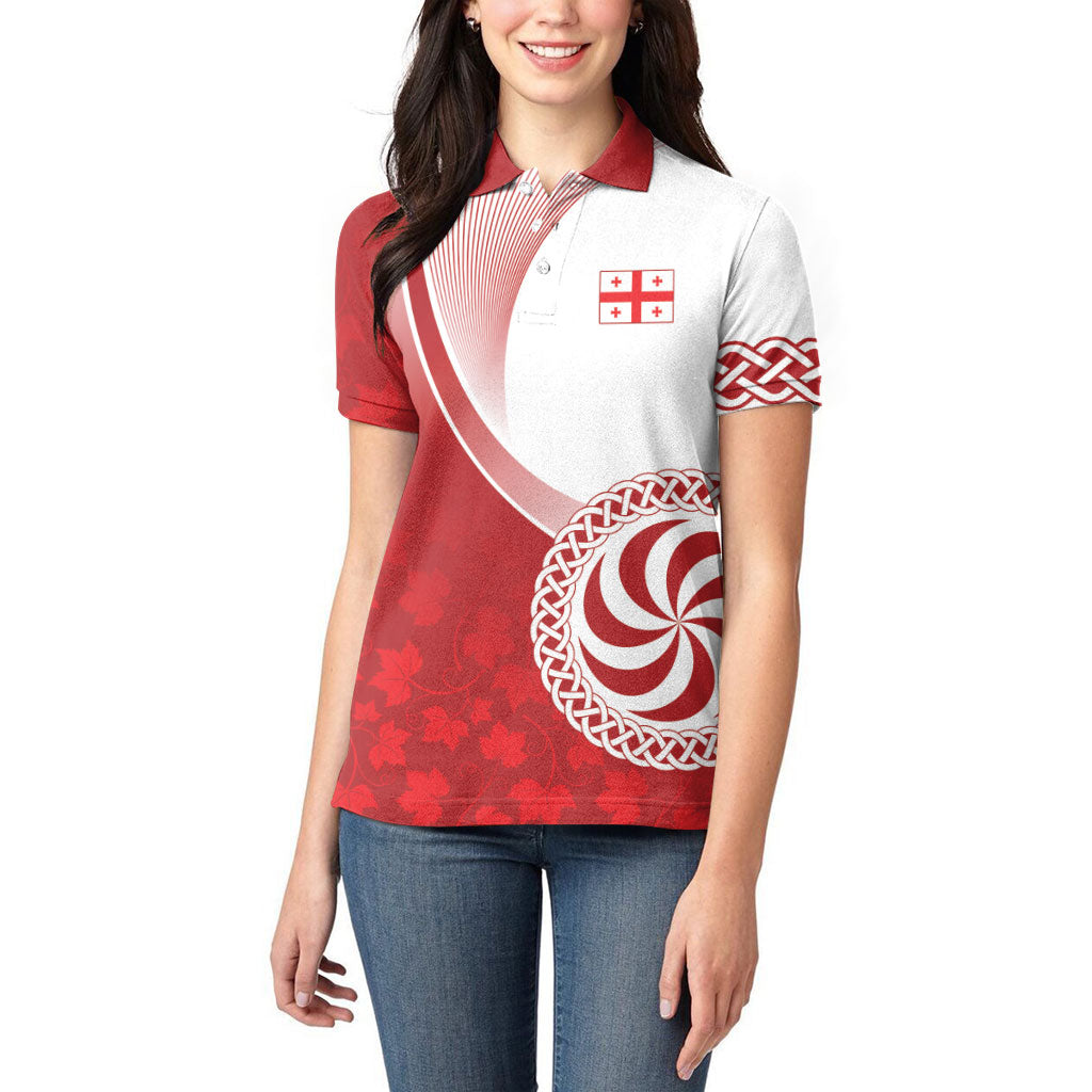 Georgia Rugby Custom Borjgalosnebi Women Polo Shirt Champions Lelos