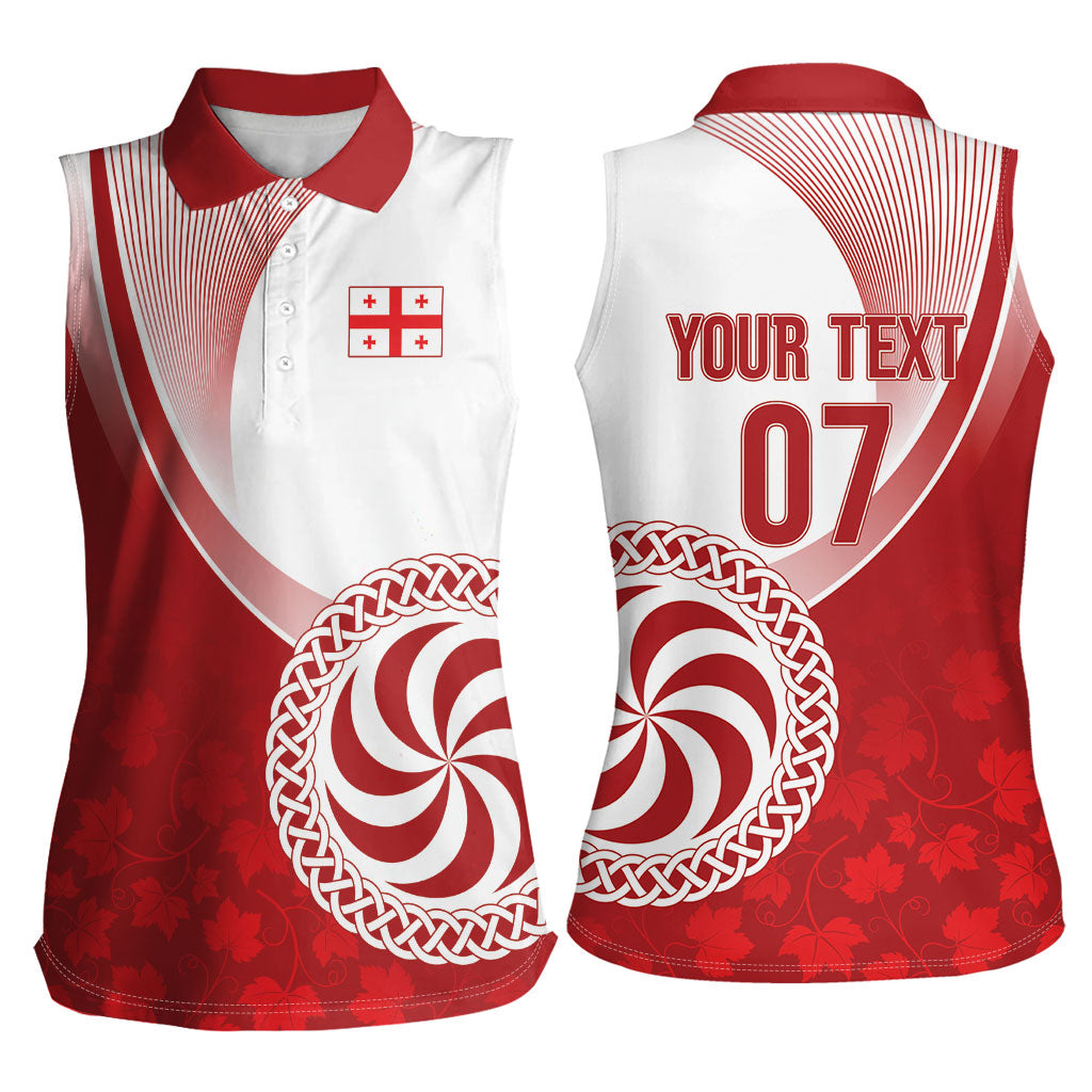 Georgia Rugby Custom Borjgalosnebi Women Sleeveless Polo Shirt Champions Lelos