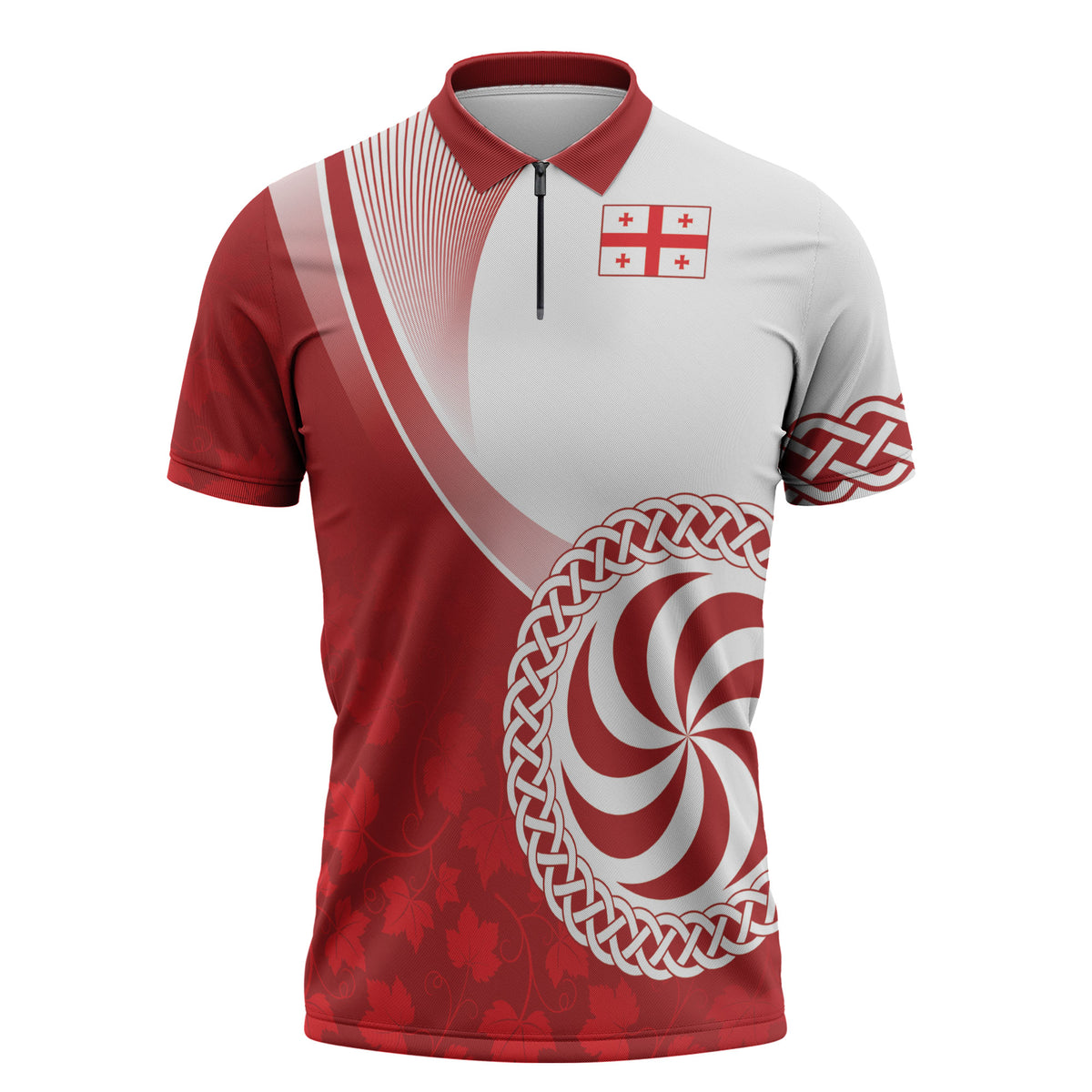Georgia Rugby Custom Borjgalosnebi Zipper Polo Shirt Champions Lelos