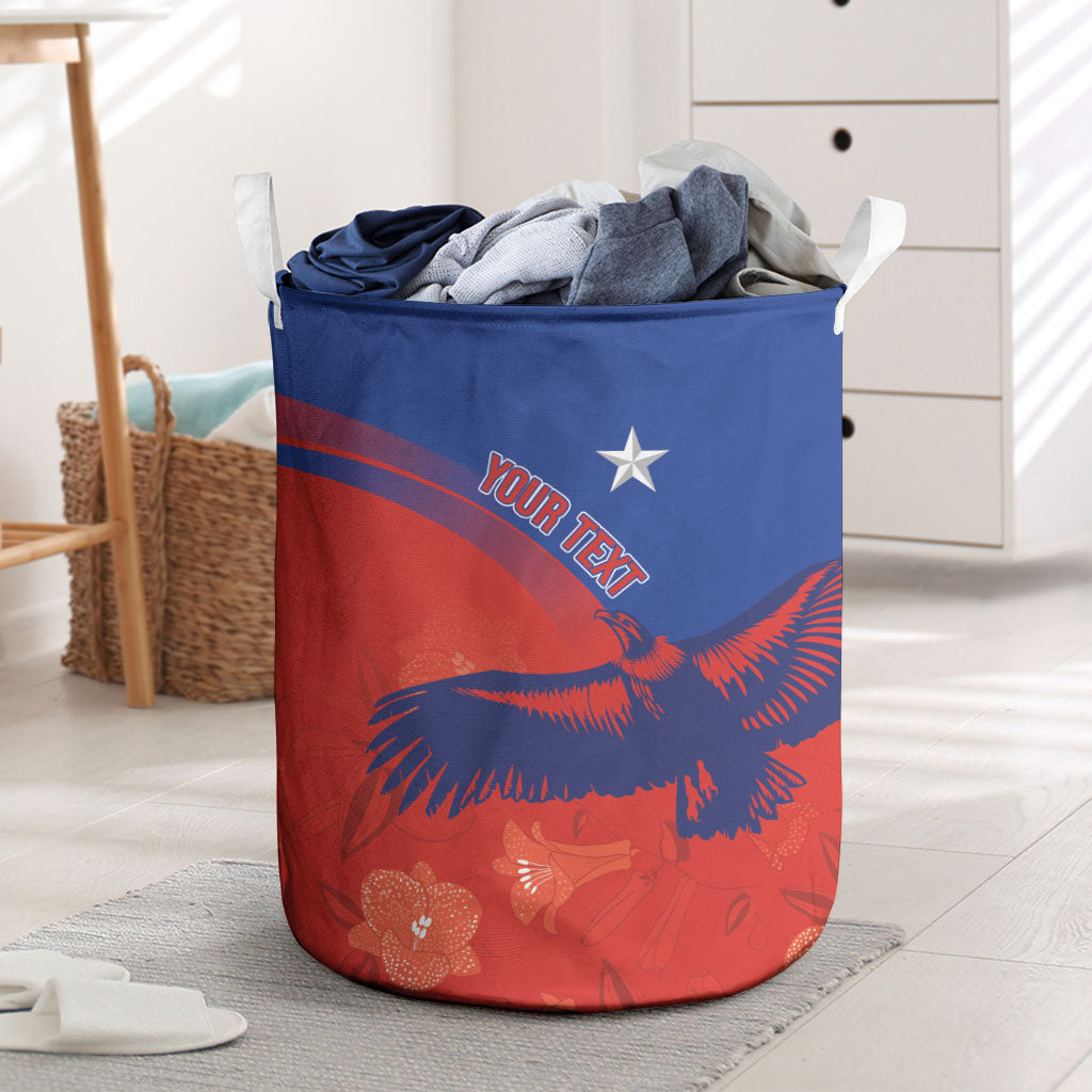 Chile Rugby Custom Los Condores Laundry Basket Copihue Motifs