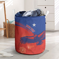 Chile Rugby Custom Los Condores Laundry Basket Copihue Motifs