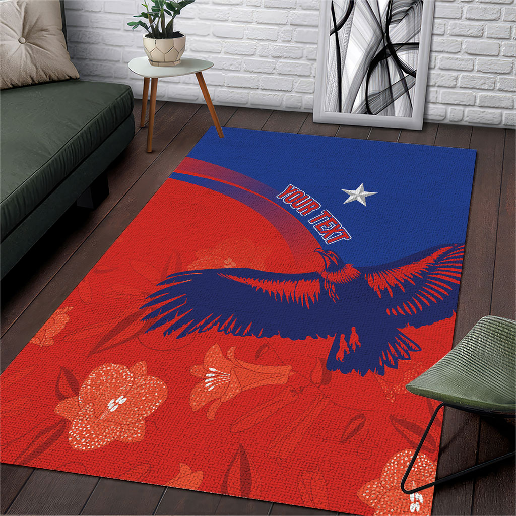 Chile Rugby Custom Los Condores Area Rug Copihue Motifs