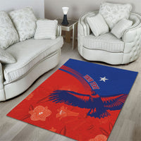 Chile Rugby Custom Los Condores Area Rug Copihue Motifs