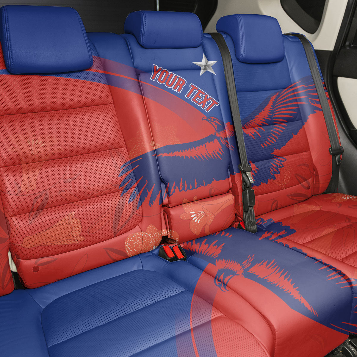 Chile Rugby Custom Los Condores Back Car Seat Cover Copihue Motifs