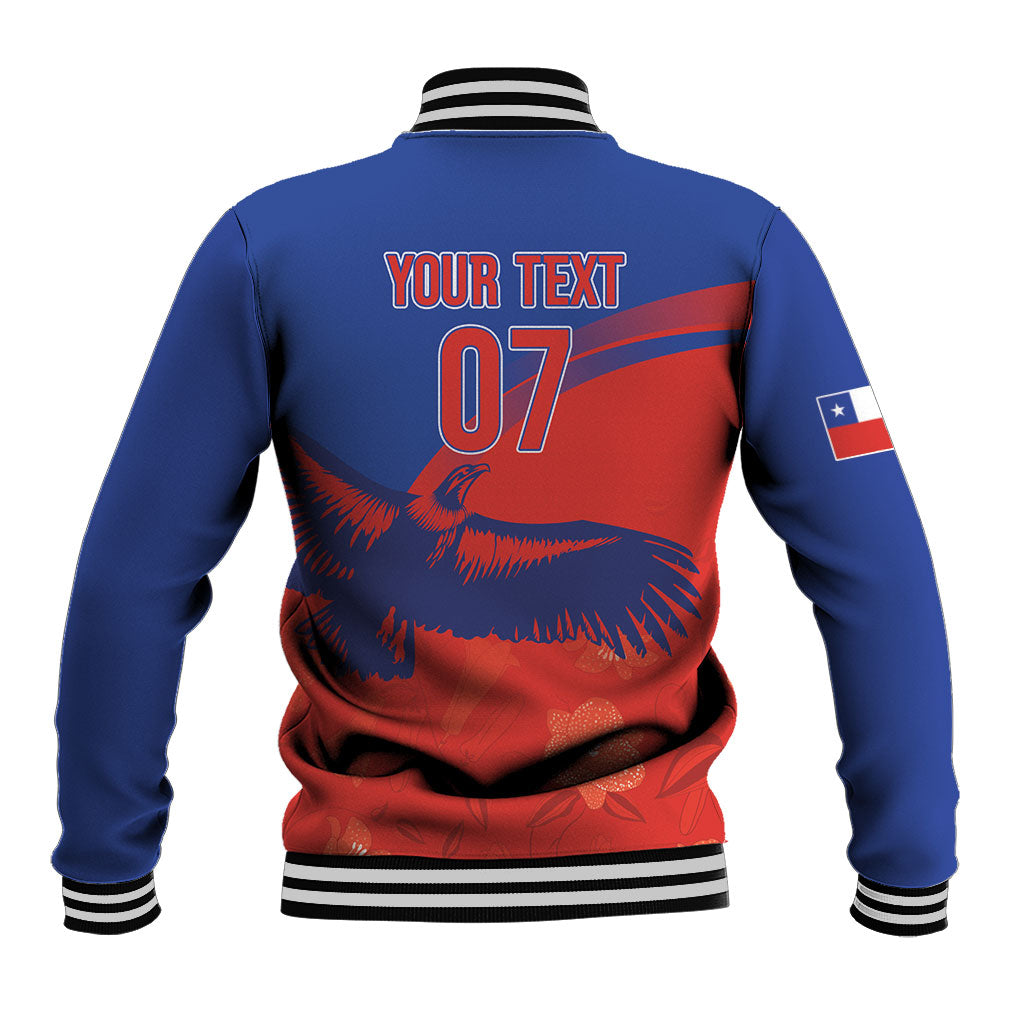 Chile Rugby Custom Los Condores Baseball Jacket Copihue Motifs
