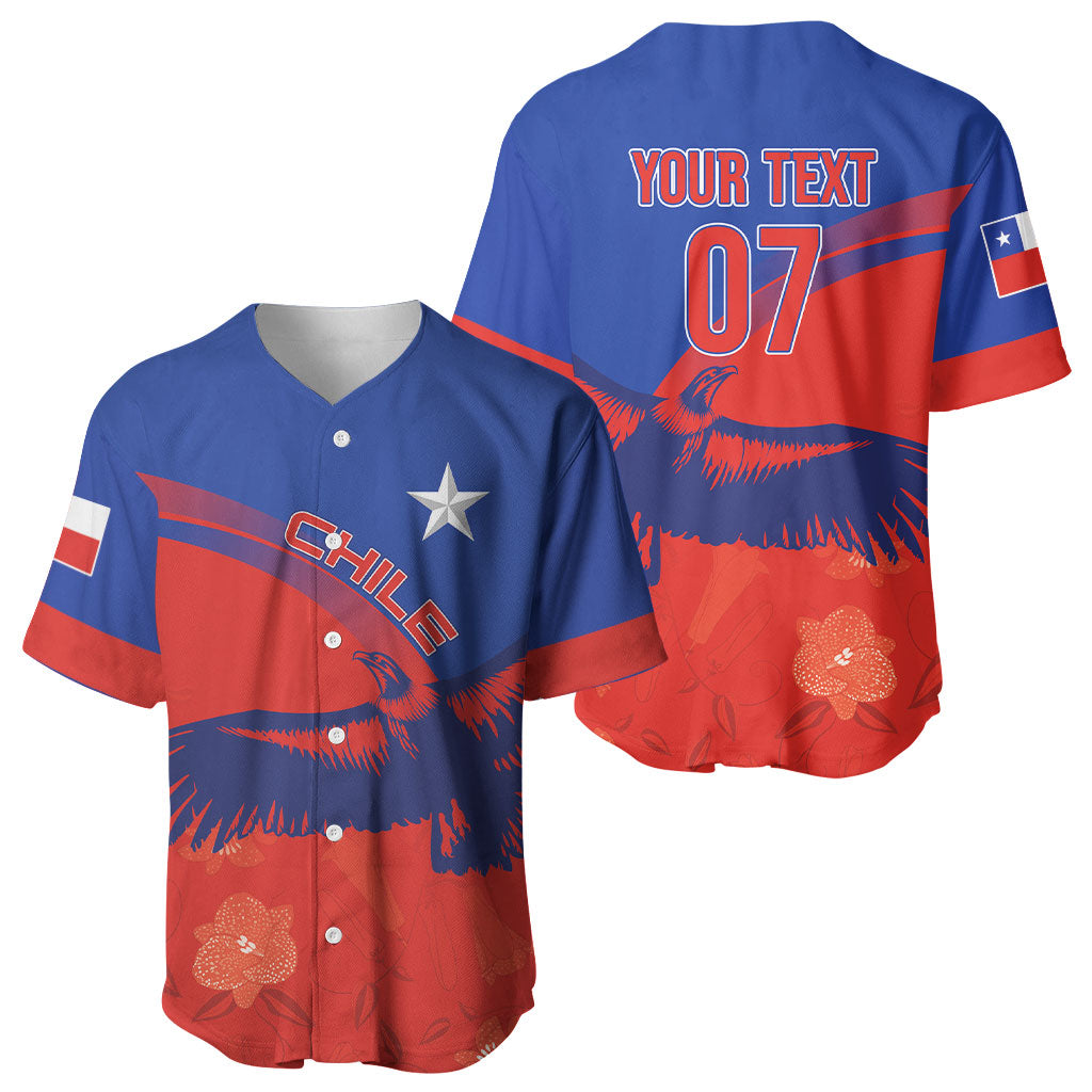 Chile Rugby Custom Los Condores Baseball Jersey Copihue Motifs