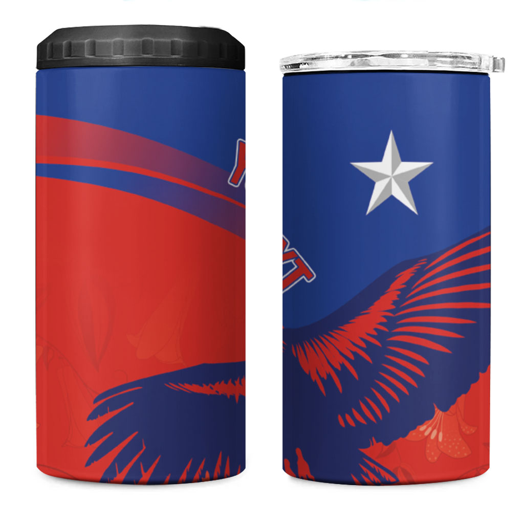 Chile Rugby Custom Los Condores 4 in 1 Can Cooler Tumbler Copihue Motifs