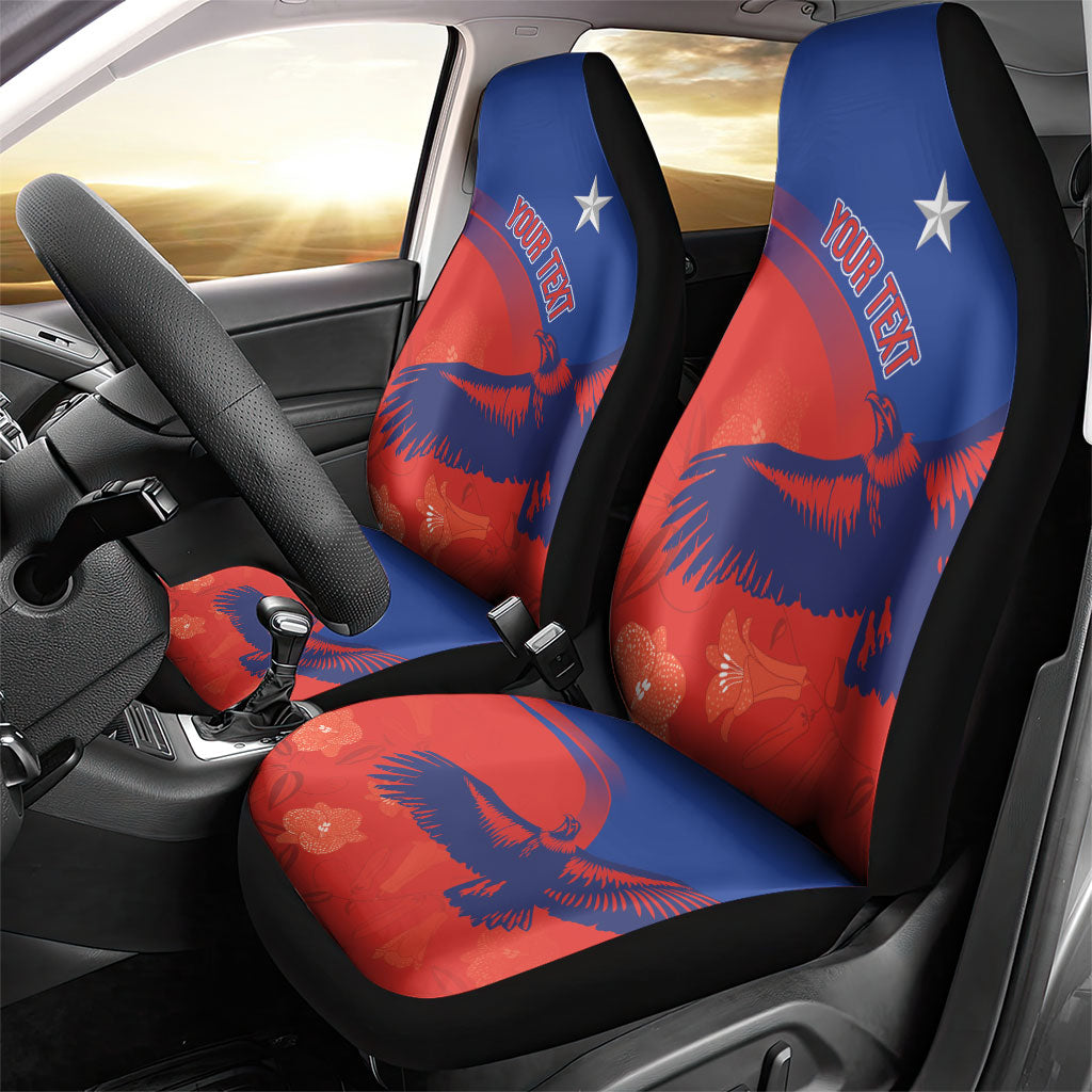 Chile Rugby Custom Los Condores Car Seat Cover Copihue Motifs