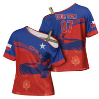 Chile Rugby Custom Los Condores Cross Shoulder Shirt Copihue Motifs