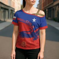 Chile Rugby Custom Los Condores Cross Shoulder Shirt Copihue Motifs