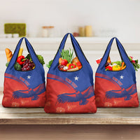 Chile Rugby Custom Los Condores Grocery Bag Copihue Motifs