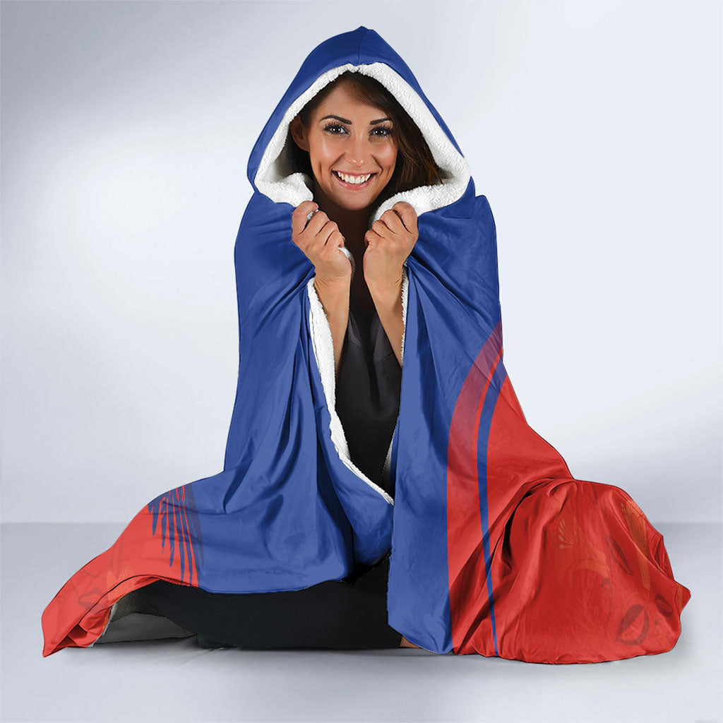 Chile Rugby Custom Los Condores Hooded Blanket Copihue Motifs
