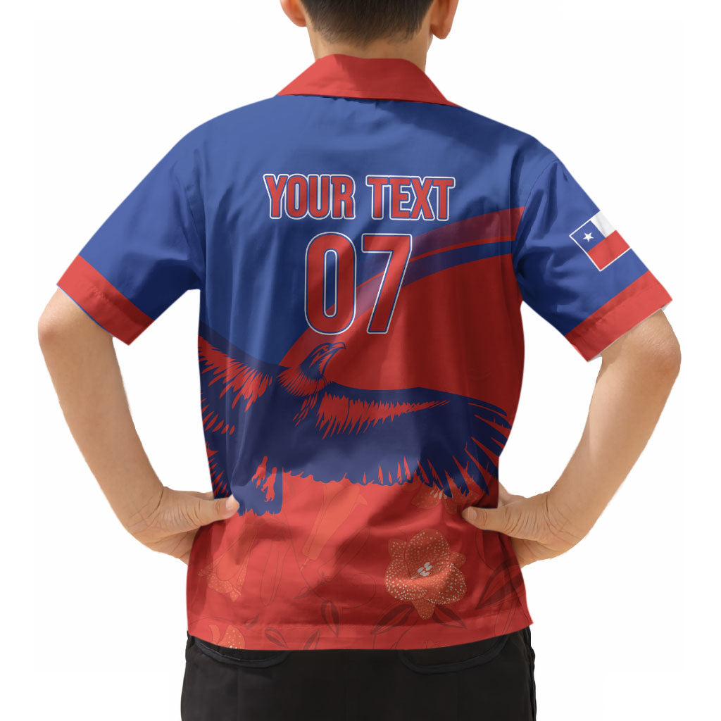 Chile Rugby Custom Los Condores Kid Hawaiian Shirt Copihue Motifs