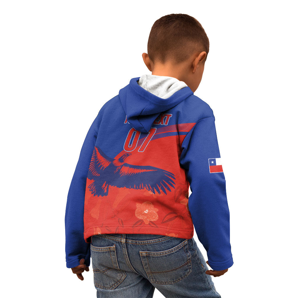 Chile Rugby Custom Los Condores Kid Hoodie Copihue Motifs