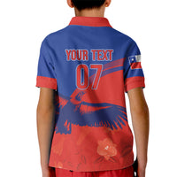Chile Rugby Custom Los Condores Kid Polo Shirt Copihue Motifs