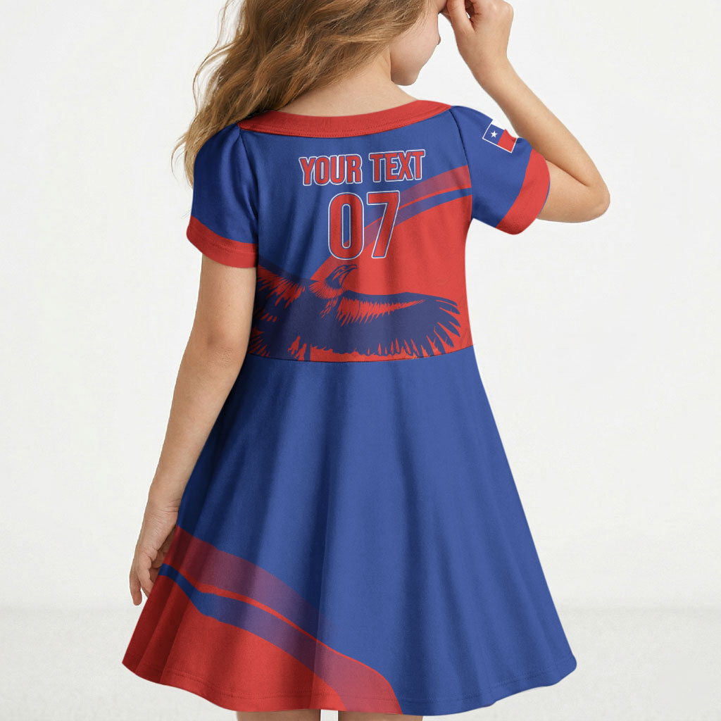 Chile Rugby Custom Los Condores Kid Short Sleeve Dress Copihue Motifs