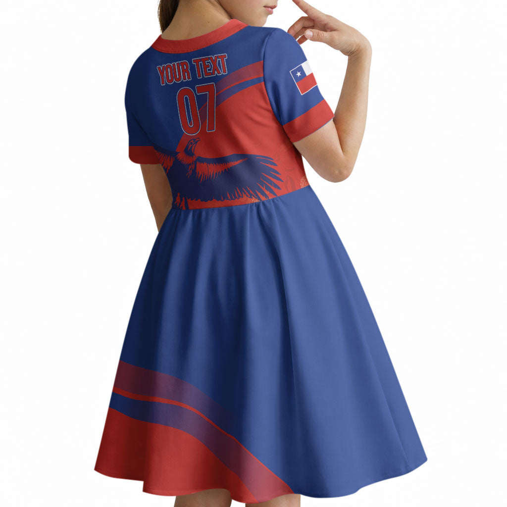 Chile Rugby Custom Los Condores Kid Short Sleeve Dress Copihue Motifs