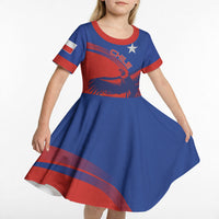Chile Rugby Custom Los Condores Kid Short Sleeve Dress Copihue Motifs