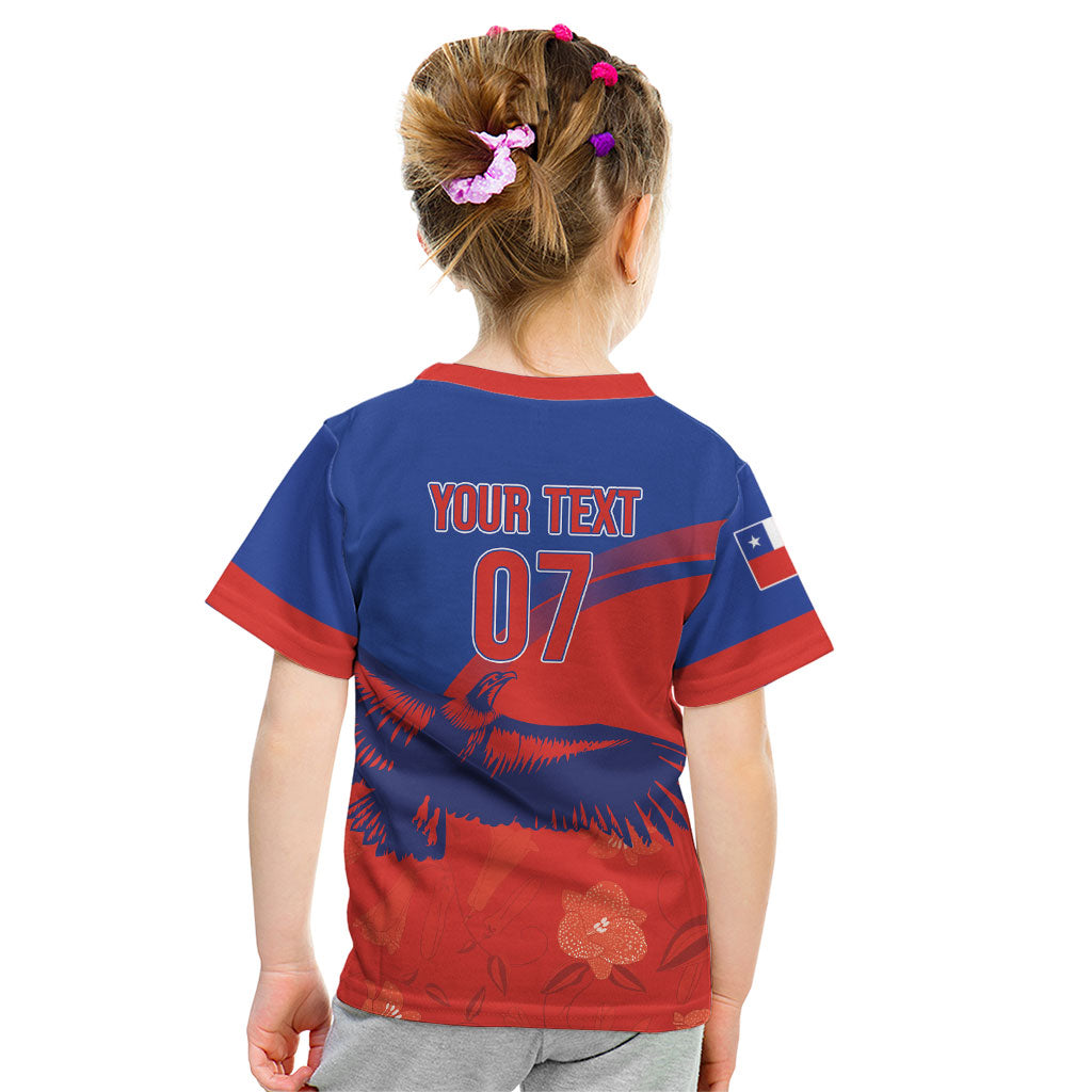 Chile Rugby Custom Los Condores Kid T Shirt Copihue Motifs