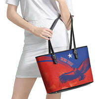 Chile Rugby Custom Los Condores Leather Tote Bag Copihue Motifs