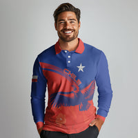 Chile Rugby Custom Los Condores Long Sleeve Polo Shirt Copihue Motifs