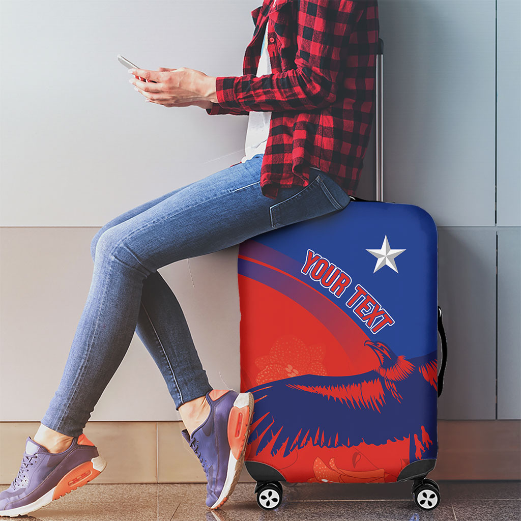 Chile Rugby Custom Los Condores Luggage Cover Copihue Motifs